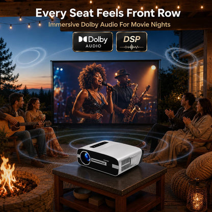 Smart Google TV 4K Projector Home Daylight 2200 ANSI Lumen Wifi Bluetooth | Auto Focus, Dolby Audio, HDMI Arc Nfc/Airplay Wireless Cast for Iphone, Video Projectors Outdoor Indoor