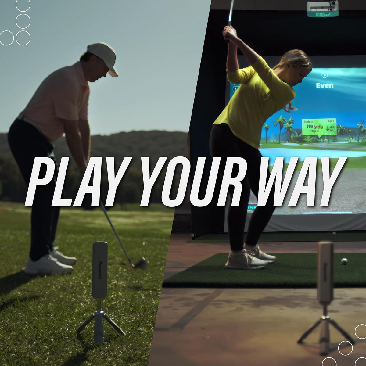 Rapsodo MLM2PRO Mobile Launch Monitor Golf Simulator | 3 Chrome Tour Balls