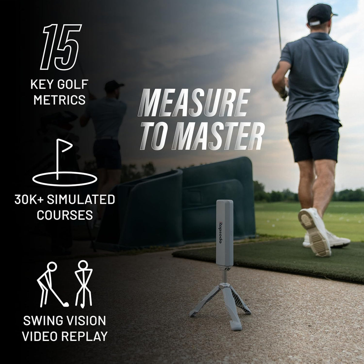 Rapsodo MLM2PRO Mobile Launch Monitor Golf Simulator | 3 Chrome Tour Balls