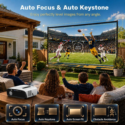 Smart Google TV 4K Projector Home Daylight 2200 ANSI Lumen Wifi Bluetooth | Auto Focus, Dolby Audio, HDMI Arc Nfc/Airplay Wireless Cast for Iphone, Video Projectors Outdoor Indoor