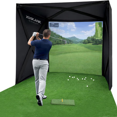 8 x 8 Ft Golf Simulator Enclosure with Turf & Screen