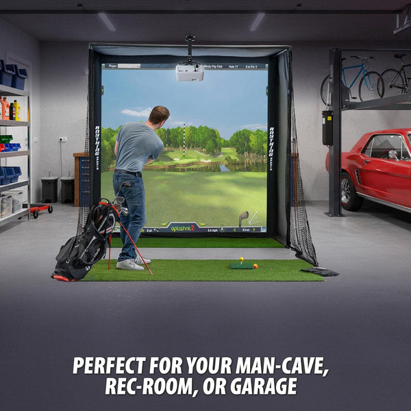 Golf Simulator Enclosure with Impact Screen & Projector Mount