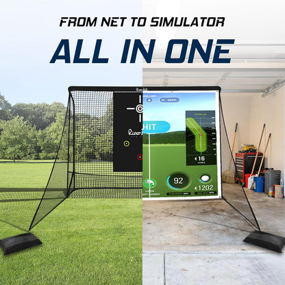 Golf Simulator Enclosure, Hitting Net with Impact Screen for Home Practice
