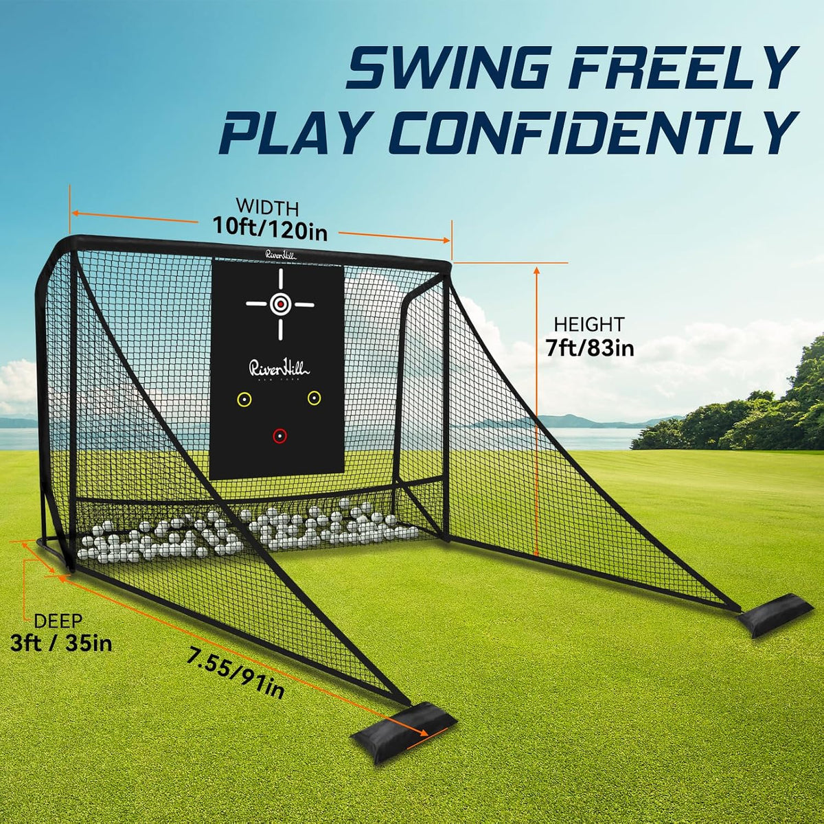 Golf Simulator Enclosure, Hitting Net with Impact Screen for Home Practice