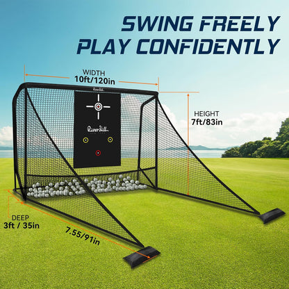Golf Simulator Enclosure, Hitting Net with Impact Screen for Home Practice