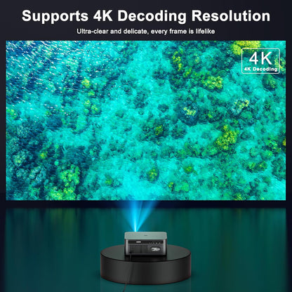 2500 ANSI Lumens Outdoor Projector with Built-In Streaming Apps, 4K Decoding Resolution, Dolby Audio, Wifi 6 and Bluetooth 5.2 for Indoor and Outdoor Home Theater