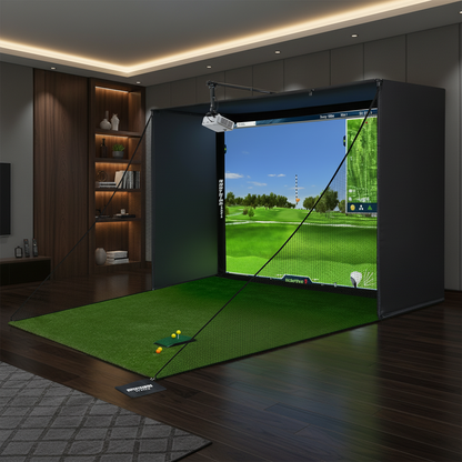 Complete Golf Simulator Enclosure Package – 4K-Ready Impact Screen with Blackout Cage, Projector Mount, Frame Poles, Side Shank Nets | Indoor & Garage Practice | Easy Setup | 12-Month Warranty — product view 2