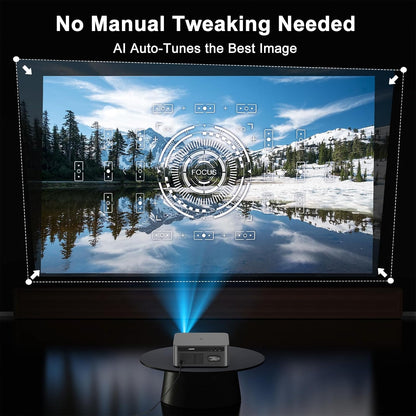 2500 ANSI Lumens Outdoor Projector with Built-In Streaming Apps, 4K Decoding Resolution, Dolby Audio, Wifi 6 and Bluetooth 5.2 for Indoor and Outdoor Home Theater